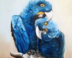 Blaue Papageien