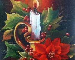 Kerze mit Weihnachtsstern