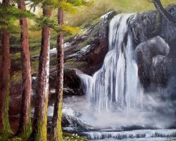 Wasserfall am Felsen