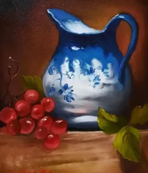 Blauer Porzellankrug, 30x 40 cm, 50,00 €