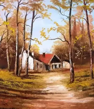 Haus im Wald, 40 x 50 cm , 80,00 €
