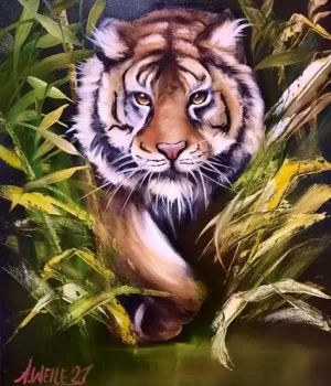 Tiger im Dschungel, 40 x 50 cm , 90,00 €